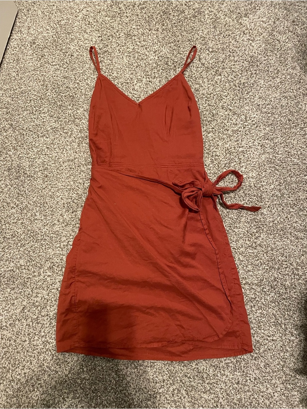 Abercrombie & Fitch Rust Red Tie-Waist Mini Dress